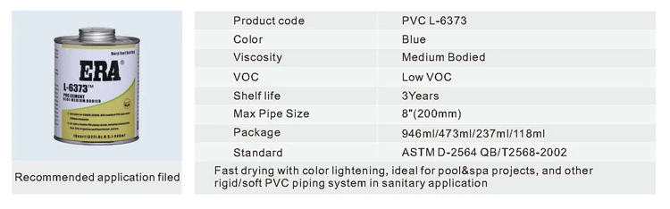 Clear UPVC / PVC L-6373 Pipe Cement Plastic Piping System Glue